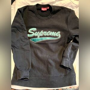 Supreme Brush Script Crewneck Sweatshirt Sweater Top Fall Winter 2016 Size XL